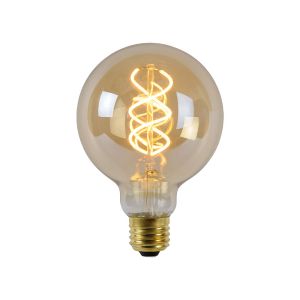 Lucide G95 4,9 Watt LED Globelampe Filament amber dimmbar 95 mm bei lampenonline.de