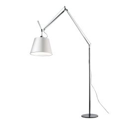 Artemide Tolomeo Mega 32 Terra LED-Stehleuchte dimmbar-Body Aluminium - Schirm Satin; mit Dimmer-Dimmer am Leuchtenkopf-mit LED (2700K)