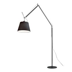 Artemide Tolomeo Mega 42 Terra LED-Stehleuchte dimmbar-Body schwarz - Schirm schwarz; mit Dimmer-Dimmer am Leuchtenkopf-mit LED (2700K)