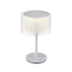 Bankamp Grand 5048 LED-Tischleuchte-Aluminium eloxiert-Kristallglas klar-mit dim2warm (2200K - 2700K)