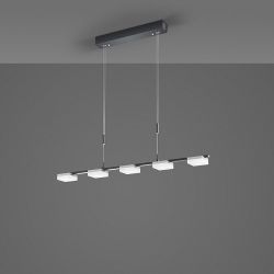 Bopp Plus Quad LED-Pendelleuchte 5-flammig-Aluminium geschliffen 01