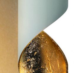Braga Truciolo Stehleuchte-Weiß/Blattgold; mit LED
