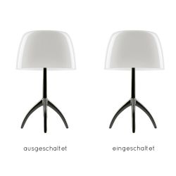 Foscarini Lumiere Grande Tavolo Tischleuchte-Schwarzchrom - Schirm Weiß-Ja