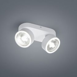 Helestra Pax 25/1808 LED-Deckenstrahler 2-flammig-Weiß matt-mit LED (2900K)