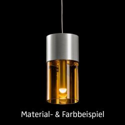 Holtkötter Aura S LED-Stehleuchte-Aluminium matt-Glas Cognac-mit dim2warm (1800K - 2900K)