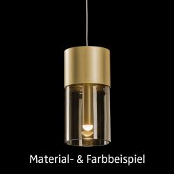 Holtkötter Aura S LED-Stehleuchte-Messing eloxiert-Glas Amber-mit dim2warm (1800K - 2900K)