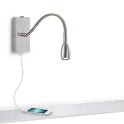 Knapstein 840 LED-Wandleuchte-Nickel matt