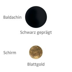 Knikerboker Papera parete LED-Wandleuchte-Schwarz-Blattgold-mit LED (3000K)