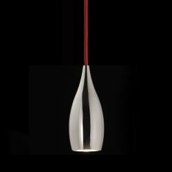 LDM DROP DUO FLEXI LED-Pendelleuchte-Alu poliert-Rot-mit dim2warm (2000K - 3000K)