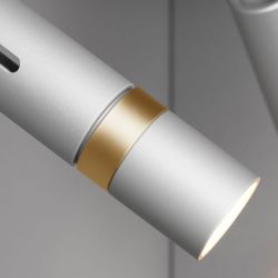LDM KYNO TAVOLO DUO LED-Pendelleuchte-Alu matt-Gold matt-Rot-Linse klar-mit LED (2700K)