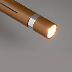 LDM KYNO TAVOLO DUO LED-Pendelleuchte-Bronze-Aluminium poliert/Chrom-Rot-Linse klar-mit LED (2700K)