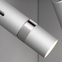 LDM KYNO TAVOLO QUATTRO LED-Pendelleuchte-Alu matt-Aluminium poliert/Chrom-Weiß-Linse klar-mit LED (2700K)