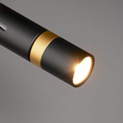 LDM KYNO TAVOLO QUATTRO LED-Pendelleuchte-Schwarz matt-Gold matt-Schwarz-Linse klar-mit LED (2700K)