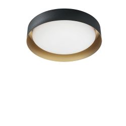 Linea Light Crew_2 402 LED-Wand- und Deckenleuchte-Schwarz/Gold