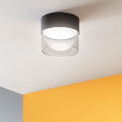 Linea Light Crumb 104 LED-Deckenleuchte-Schwarz - Rauchglas