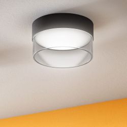 Linea Light Crumb 154 LED-Deckenleuchte-Schwarz - Rauchglas