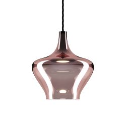 Lodes Nostalgia Medium Sospensione LED-Pendelleuchte 1-flammig-Schwarz matt/Rosé Gold-mit LED (2700K)