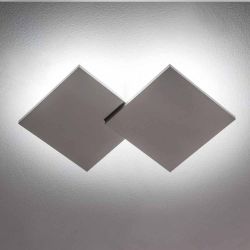 Studio Italia Design  Puzzle Double Square LED-Decken-und Wandleuchte - Grau, mit LED (2700K)