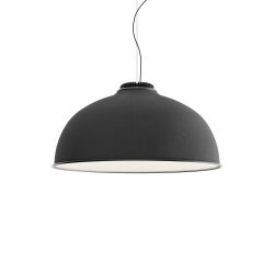 Luceplan Farel D96 LED-Pendelleuchte-Schwarz matt-Dunkelgrau/Weiß-mit LED (2700K)