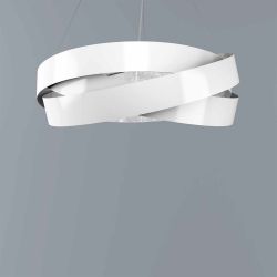 Marchetti Pura S 100 LED-Pendelleuchte-Weiß/Blattsilber