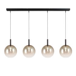 Masterlight Lido LED-Pendelleuchte 4-flammig-Glas Gold groß-Schwarz matt