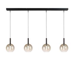 Masterlight Lido LED-Pendelleuchte 4-flammig-Glas Gold klein-Schwarz matt