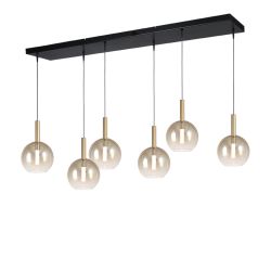 Masterlight Lido LED-Pendelleuchte 6-flammig-Glas Gold klein-Gold matt