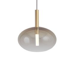 Masterlight Lido LED-Pendelleuchte 1-flammig-Glas Gold oval-Gold matt