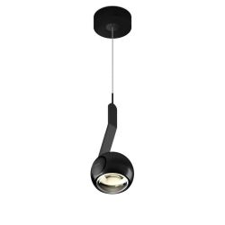 Occhio io 3d sospeso up LED-Pendelleuchte-Kopf/head Black Phantom-Körper/body Schwarz matt-Aufbaudose/base Schwarz matt-Ausführung variabel 50-200 cm-Kopfeinsatz io C-mit LED (3000K)