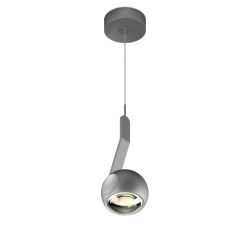 Occhio io 3d sospeso up LED-Pendelleuchte-Kopf/head Chrom matt-Körper/body Chrom matt-Aufbaudose/base Chrom matt-Ausführung fix 80-180 cm-Kopfeinsatz io C-mit LED (3000K)