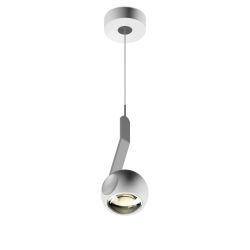 Occhio io 3d sospeso up LED-Pendelleuchte-Kopf/head Weiß matt-Körper/body Chrom matt-Aufbaudose/base Weiß matt-Ausführung fix 80-180 cm-Kopfeinsatz io C-mit LED (2700K)