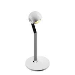 Occhio io 3d tavolo LED-Tischleuchte-Kopf/head Weiß glänzend-Chrom-Fuß/base Weiß glänzend-mit LED (2700K)