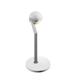 Occhio io 3d tavolo LED-Tischleuchte-Kopf/head Weiß matt-Körper/body Chrom matt-Fuß/base Weiß matt-mit LED (3000K)