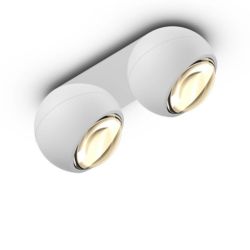 Occhio io giro doppio VOLT LED-Deckenstrahler-Kopf/head Weiß matt-Aufbaudose/base Weiß matt-mit LED (2700K)