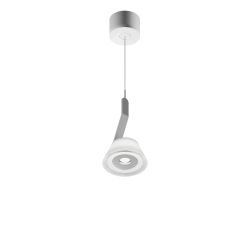Occhio lei sospeso up LED-Pendelleuchte-Kopf/head Weiß glänzend-Körper/body Weiß matt-Aufbaudose/base Weiß glänzend-Ausführung variabel 50-200 cm-mit LED (2700K)