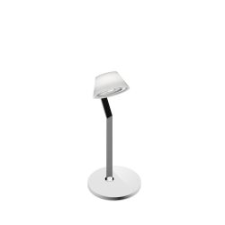 Occhio lei tavolo LED-Tischleuchte-Kopf/head Weiß glänzend-Körper/body Chrom-Fuß/base Weiß glänzend-mit LED (2700K)