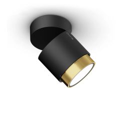 Occhio lui volto VOLT LED-Deckenstrahler-Kopf/head Bronze-Körper/body Schwarz matt-Aufbaudose/base Schwarz matt-Kopfeinsatz Zoom-mit LED (3000K)