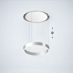 Occhio Mito cosmo 40 LED-Pendelleuchte-Lichtkanal Silber matt-Pendel Silber matt-Wide für Tischbeleuchtung-mit x-tra warm (2200K - 3500K) Sonderanfertigung