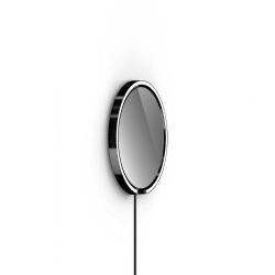 Occhio Mito sfera corda 40 LED-Spiegelwandleuchte-Black Phantom-Anthrazit-Spiegel getönt-Wide für breit abstrahlendes Licht von 80°-mit Occhio air Modul-mit LED (2700K - 4000K)