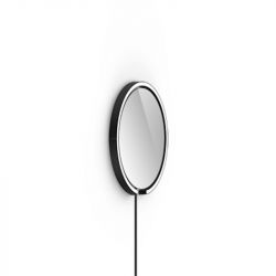Occhio Mito sfera corda 40 LED-Spiegelwandleuchte-Schwarz matt-Schwarz-Spiegel klar-Wide für breit abstrahlendes Licht von 80°-mit Occhio air Modul-mit x-tra warm LED (2200K - 3500K) Sonderanfertigung