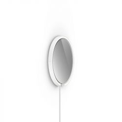 Occhio Mito sfera corda 40 LED-Spiegelwandleuchte-Weiß matt-Weiß-Spiegel getönt-Wide für breit abstrahlendes Licht von 80°-mit Occhio air Modul-mit LED (2700K - 4000K)