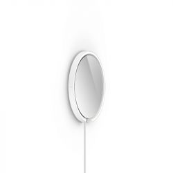 Occhio Mito sfera corda 40 LED-Spiegelwandleuchte-Weiß matt-Weiß-Spiegel klar-Wide für breit abstrahlendes Licht von 80°-mit Occhio air Modul-mit LED (2700K - 4000K)