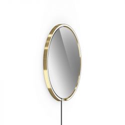 Occhio Mito sfera corda 60 LED-Spiegelwandleuchte-Bronze-Anthrazit-Spiegel getönt-Wide für breit abstrahlendes Licht von 80°-mit Occhio air Modul-mit LED (2700K - 4000K)