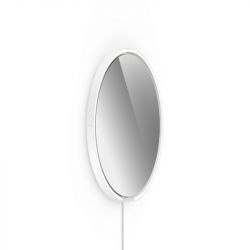 Occhio Mito sfera corda 60 LED-Spiegelwandleuchte-Weiß matt-Weiß matt-Spiegel getönt-Wide für breit abstrahlendes Licht von 80°-mit Occhio air Modul-mit LED (2700K - 4000K)