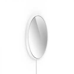 Occhio Mito sfera corda 60 LED-Spiegelwandleuchte-Weiß matt-Weiß matt-Spiegel klar-Wide für breit abstrahlendes Licht von 80°-mit Occhio air Modul-mit x-tra warm LED (2200K - 3500K) Sonderanfertigung