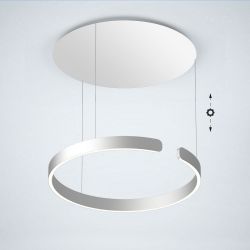 Occhio Mito sospeso 60 move up LED-Pendelleuchte-Pendel Silber matt-Weiß matt-Wide für Tischbeleuchtung-mit x-tra warm (2200K - 3500K) Sonderanfertigung