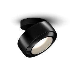 Occhio Più R alto VOLT LED-Deckenstrahler-Kopf/head Black Phantom-Aufbaudose/base Schwarz matt-Cone Glas Black Phantom-Contour C80-mit LED (3000K)