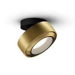 Occhio Più R alto VOLT LED-Deckenstrahler-Kopf/head Bronze-Aufbaudose/base Schwarz matt-Cone Glas Bronze-Contour C80-mit LED (2700K)