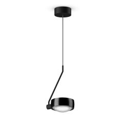 Occhio Sento filo singolo up LED-Pendelleuchte-Kopf/head Black Phantom-Körper/body Schwarz matt-Aufbaudose/base Schwarz matt-Kopfeinsatz Sento E Linse/Glas-Ausführung fix 80-180 cm-mit Occhio air Modul-mit LED (2700K)