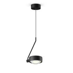 Occhio Sento filo singolo up LED-Pendelleuchte-Kopf/head Schwarz matt-Körper/body Schwarz matt-Aufbaudose/base Schwarz matt-Kopfeinsatz Sento E Linse/Glas-Ausführung fix 80-180 cm-mit Occhio air Modul-mit LED (2700K)